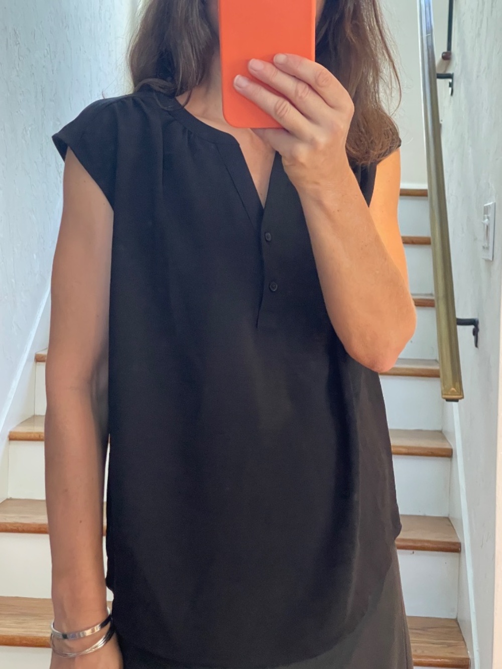 Simply Vera Wang black short sleeve blouse women XS NWT